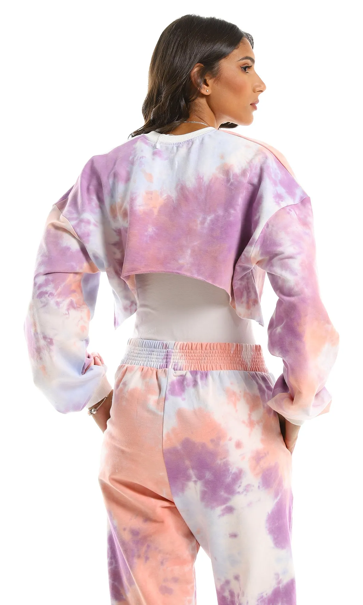 97725 Tie Dye Cropped Multicolour Sweatshirt
