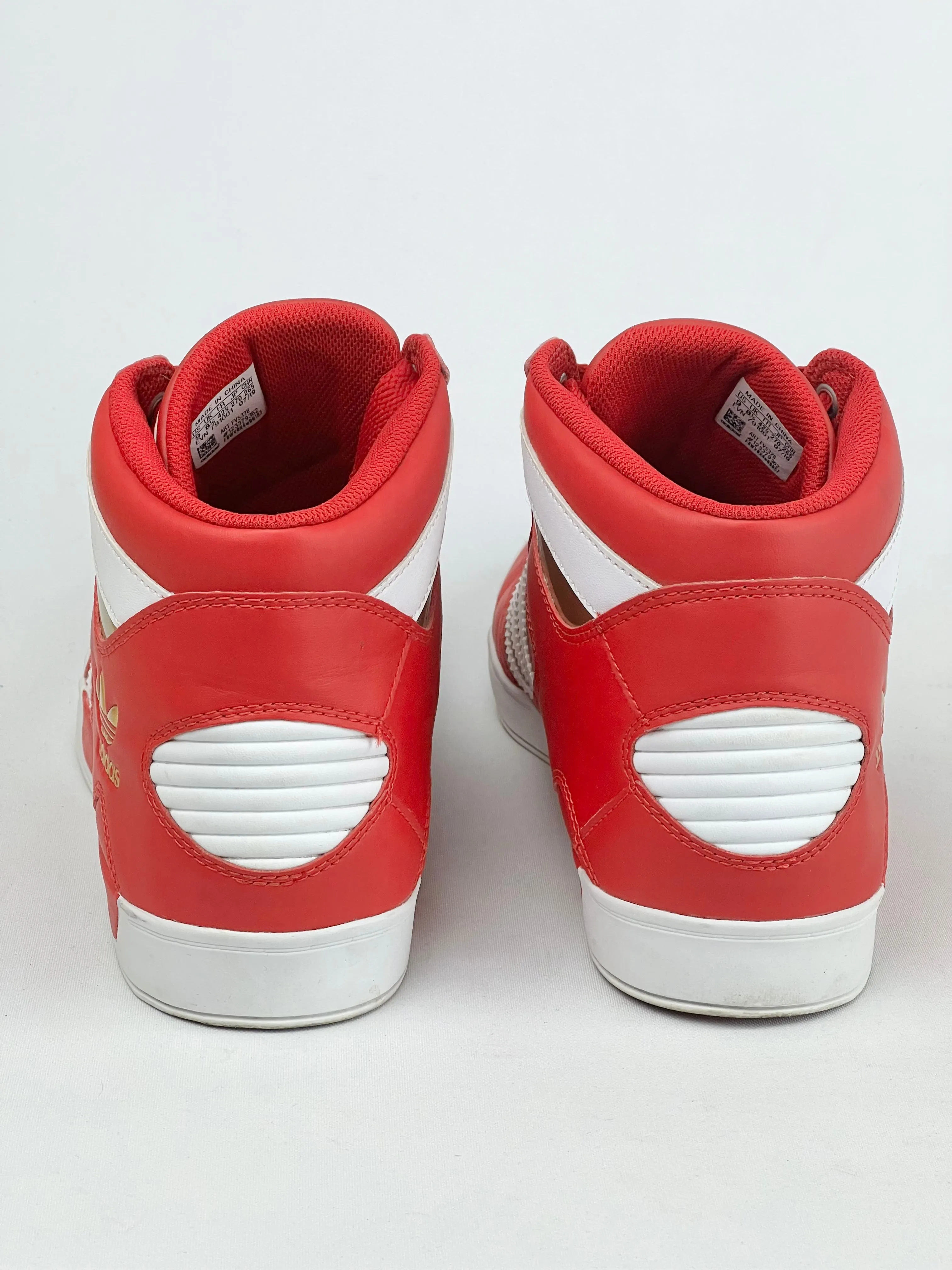Adidas Hard Court Hi-Top Trainers Red/Gold -Mens US9