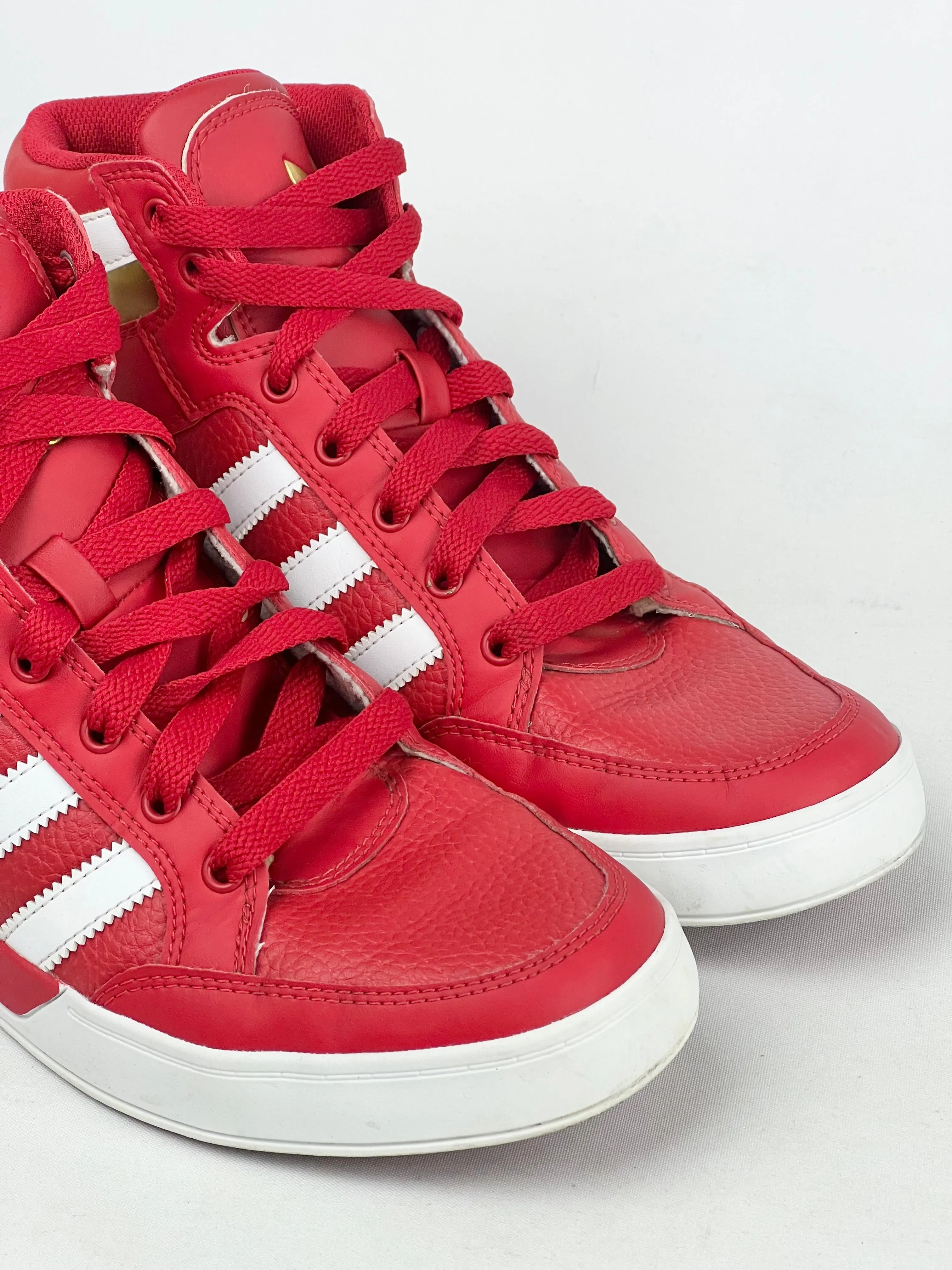 Adidas Hard Court Hi-Top Trainers Red/Gold -Mens US9