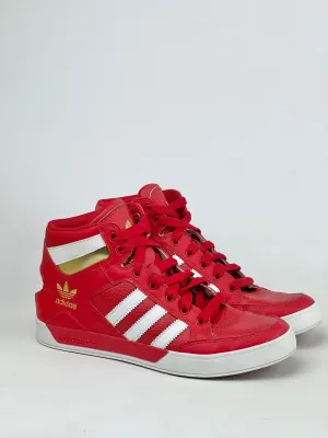Adidas Hard Court Hi-Top Trainers Red/Gold -Mens US9