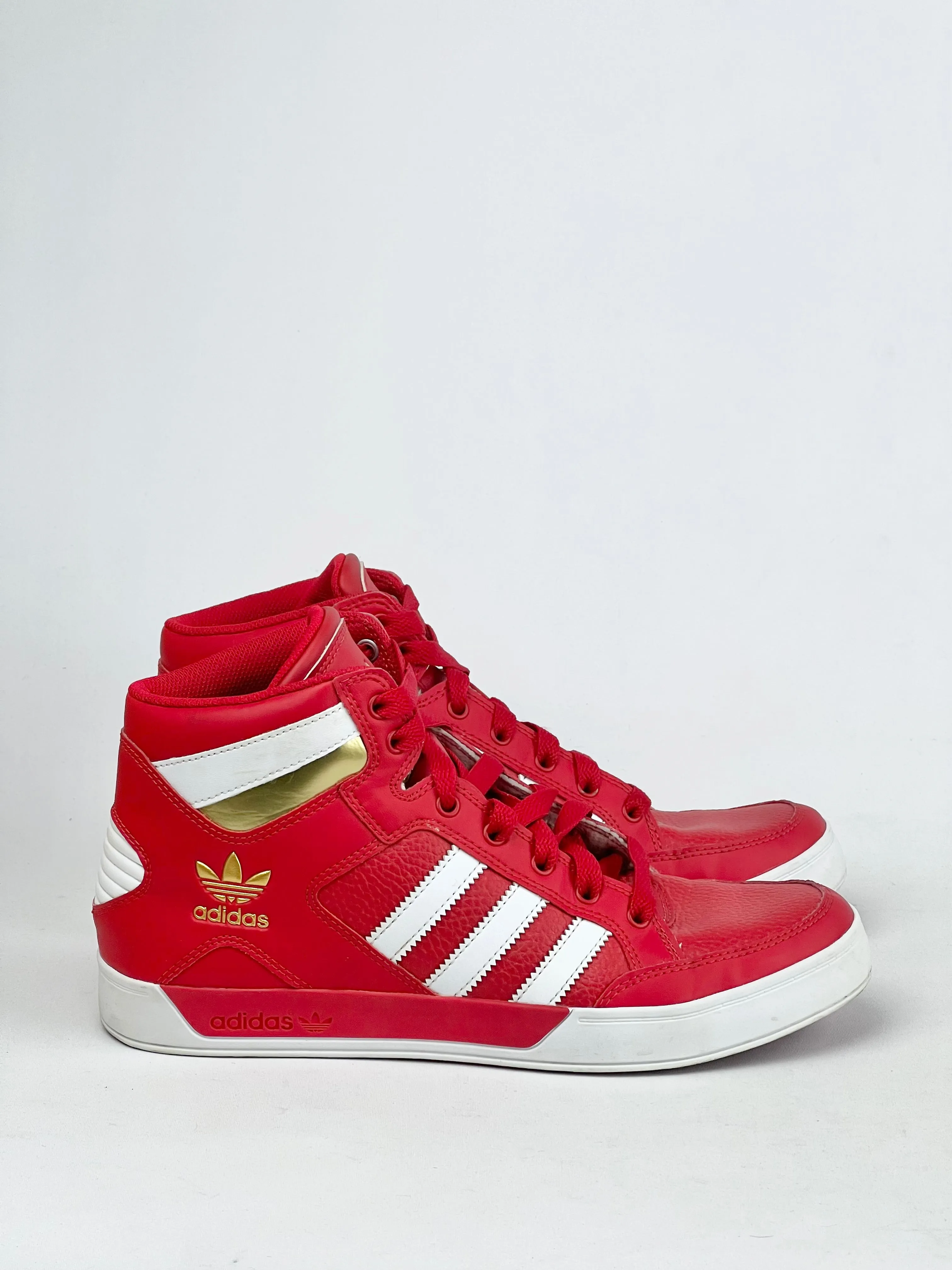 Adidas Hard Court Hi-Top Trainers Red/Gold -Mens US9
