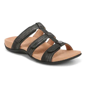 Amber Adjustable Slide Sandal WIDE - Black