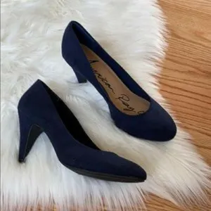 American Rag Womens Felix Fabric Round Toe Classic Pumps 3" Heel Shoe 7.5 M Blue