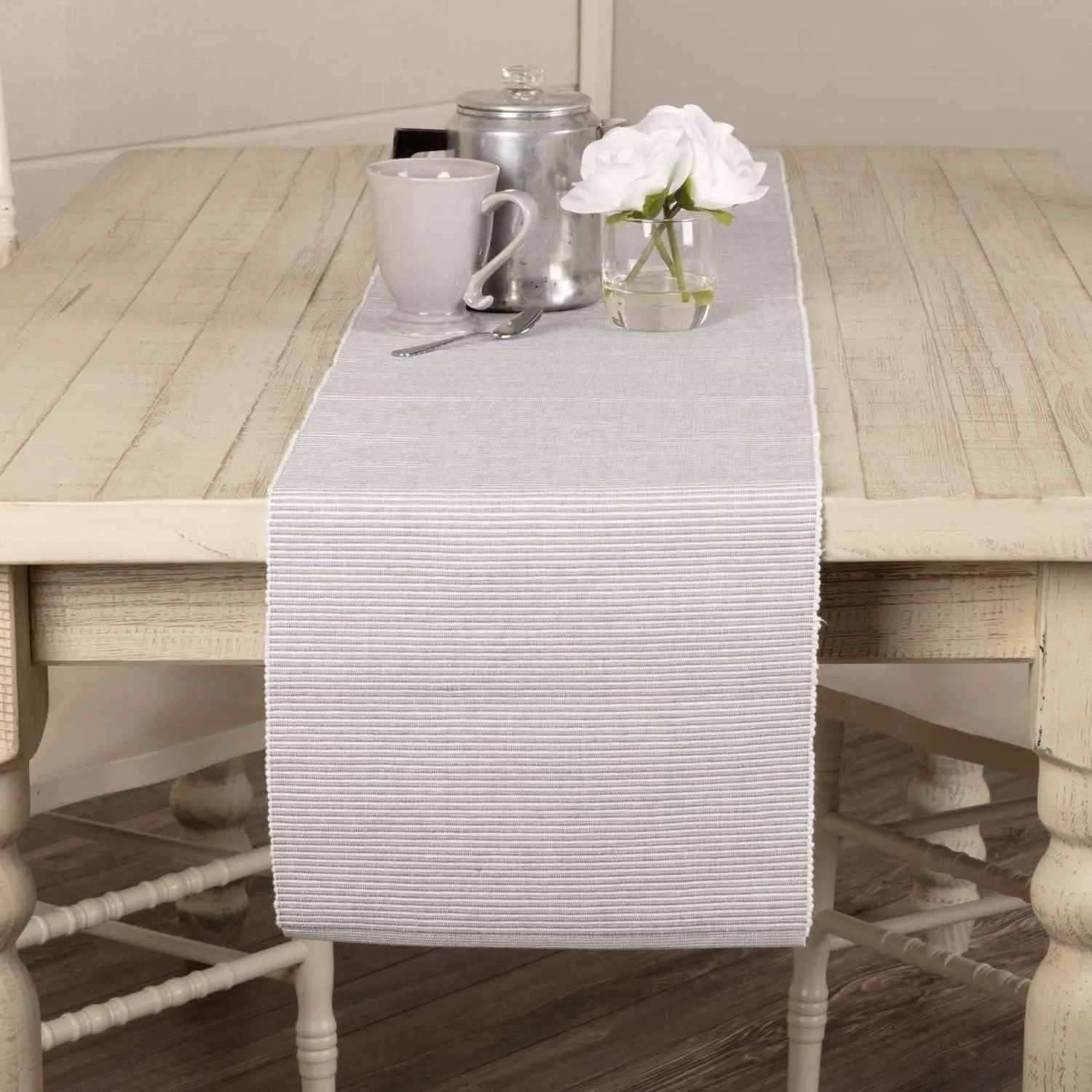 Ashton Grey Ribbed Runner 13x72 VHC Brands