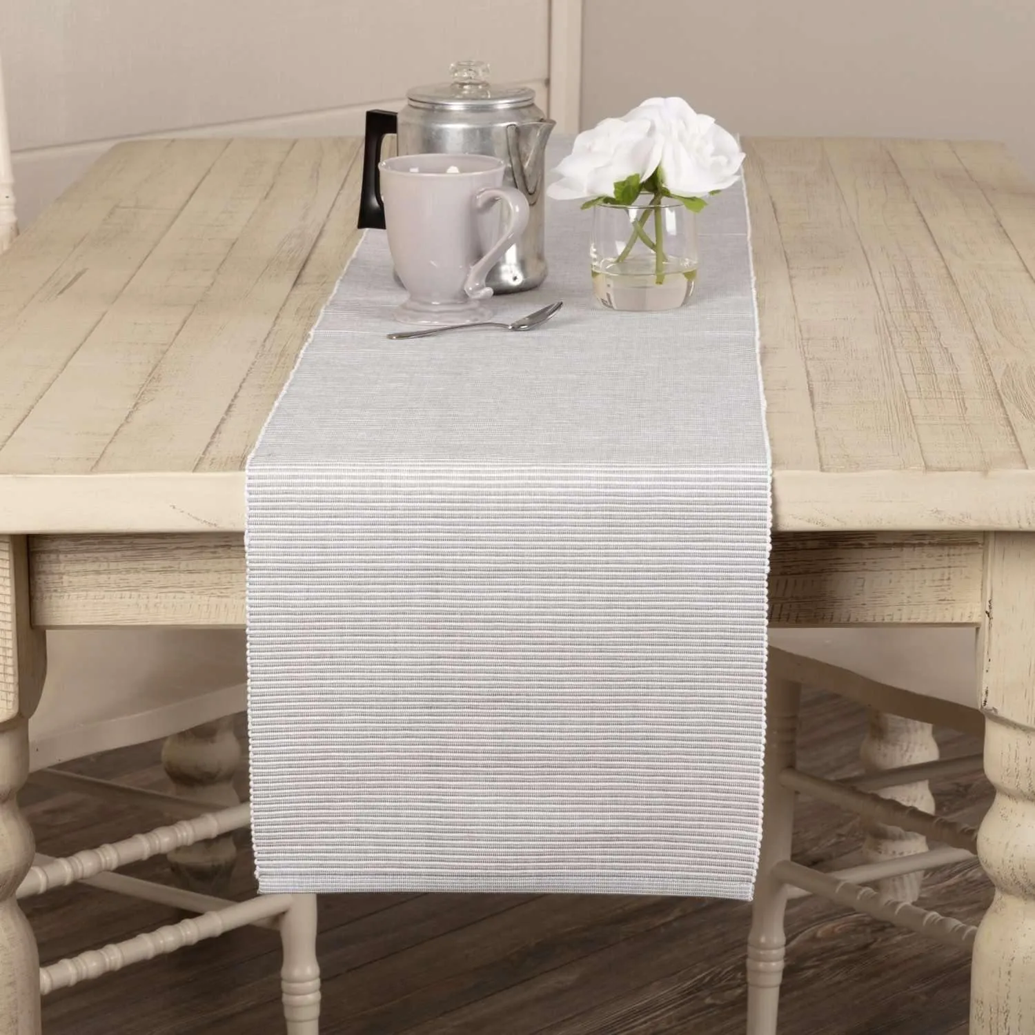 Ashton Grey Ribbed Runner 13x90 VHC Brands