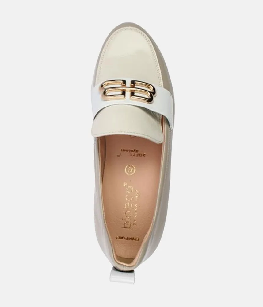 Bioeco Smart Beige Patent Casual Loafers