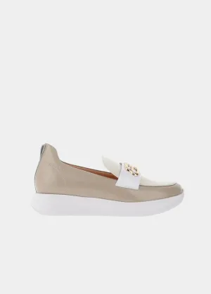 Bioeco Smart Beige Patent Casual Loafers