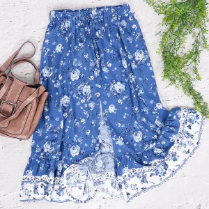 Boho Ruffle Floral Skirt