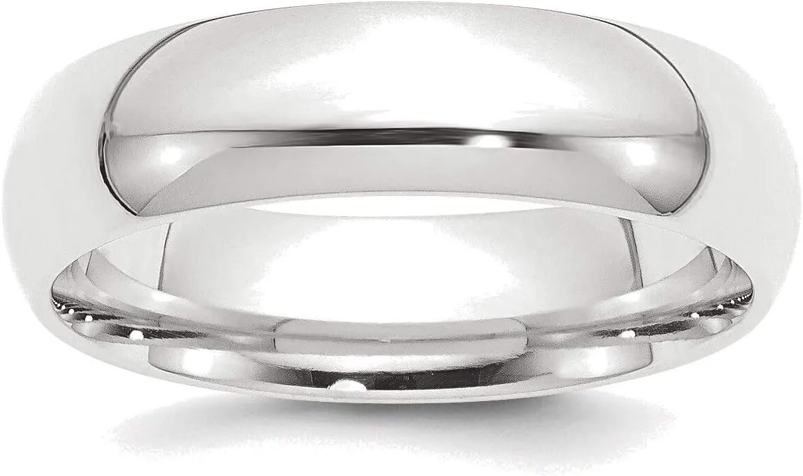 Bonyak Jewelry Platinum 6mm Comfort-Fit Wedding Band Size 10.5 Handcrafted