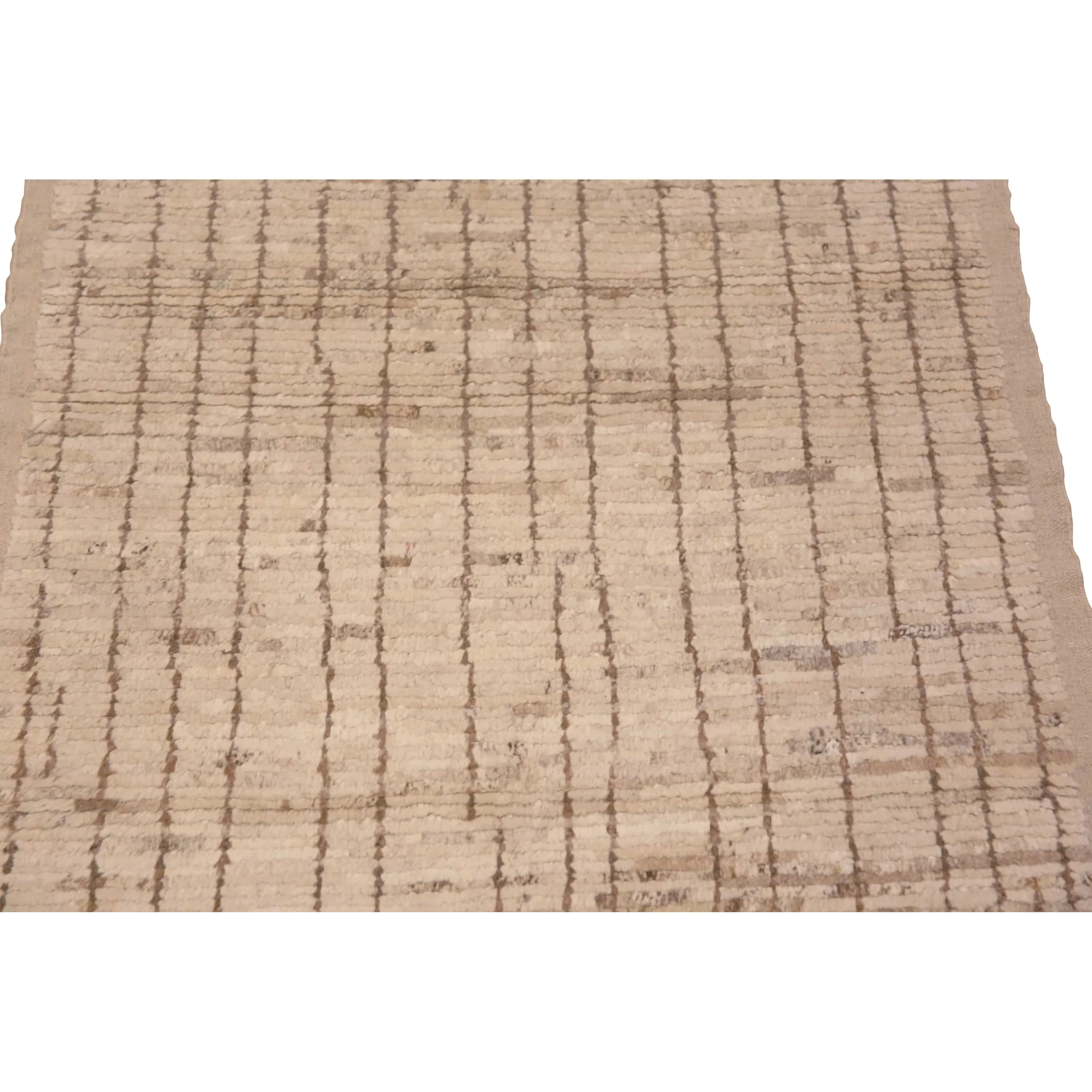 Brown Zameen Modern Wool Runner - 2'9" x 9'8"