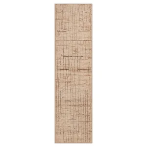 Brown Zameen Modern Wool Runner - 2'9" x 9'8"