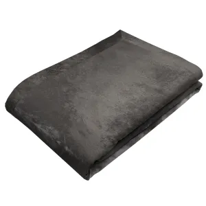 Charcoal Grey Crushed Velvet Throws & Runners