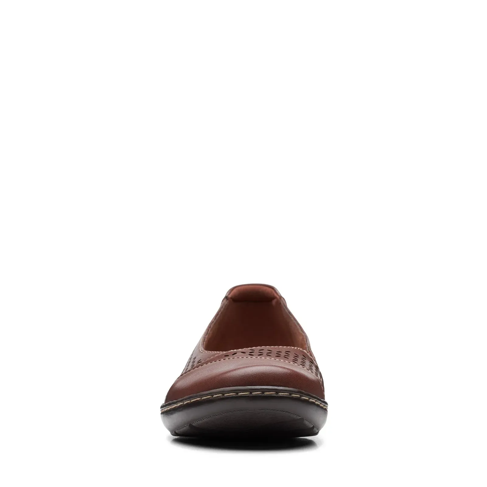 Clarks Womens Cora Iris Brown Leather Casual Flats Shoes 26170465