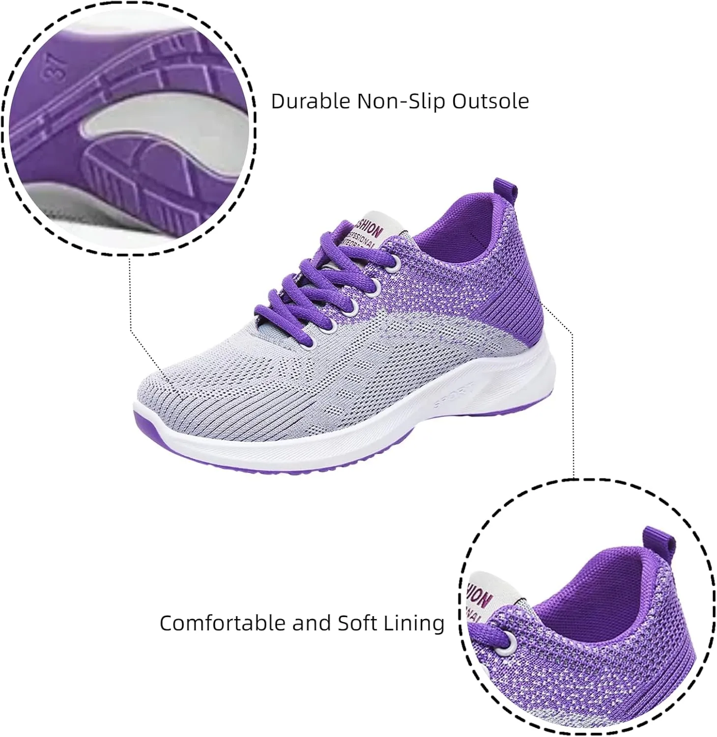 Comfortwear Ortho Shoes for Women Lightweight Slip On Running Walking Shoes Athletic Fashion Training Sneakers