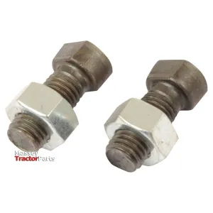 Conical Head Bolt 2 Flats With Nut (TC2M) - M12 x 35mm, Tensile strength 12.9 | Sparex Part No.S.76191