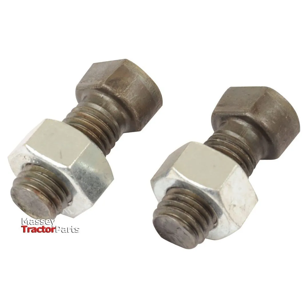 Conical Head Bolt 2 Flats With Nut (TC2M) - M12 x 35mm, Tensile strength 12.9 | Sparex Part No.S.76191