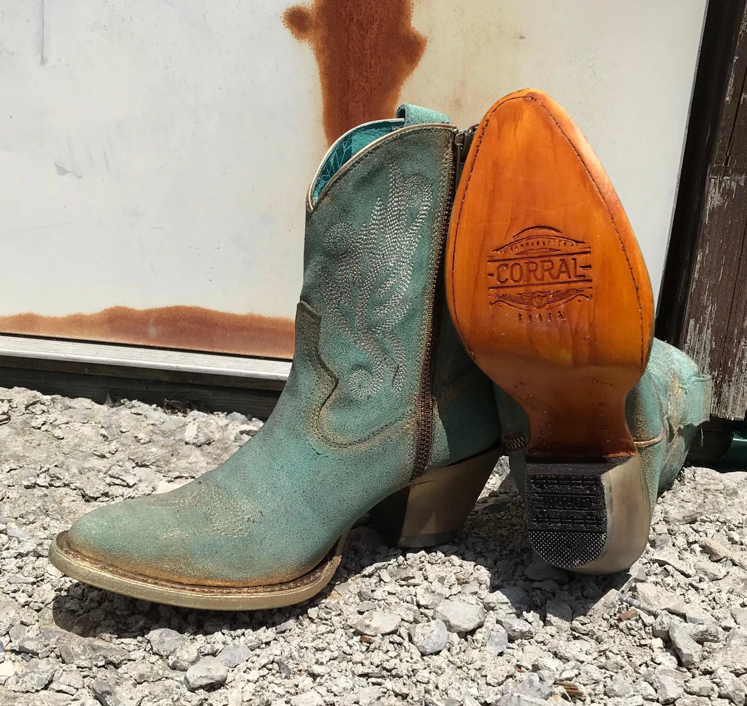 Corral Women's Mint J Toe Ankle Cowgirl Boots A4256