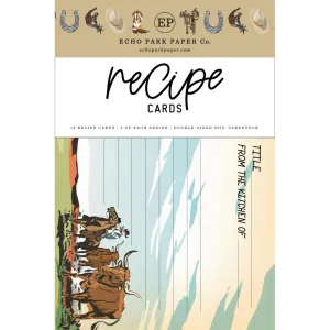 Echo Park Recipe Cards Cowboys