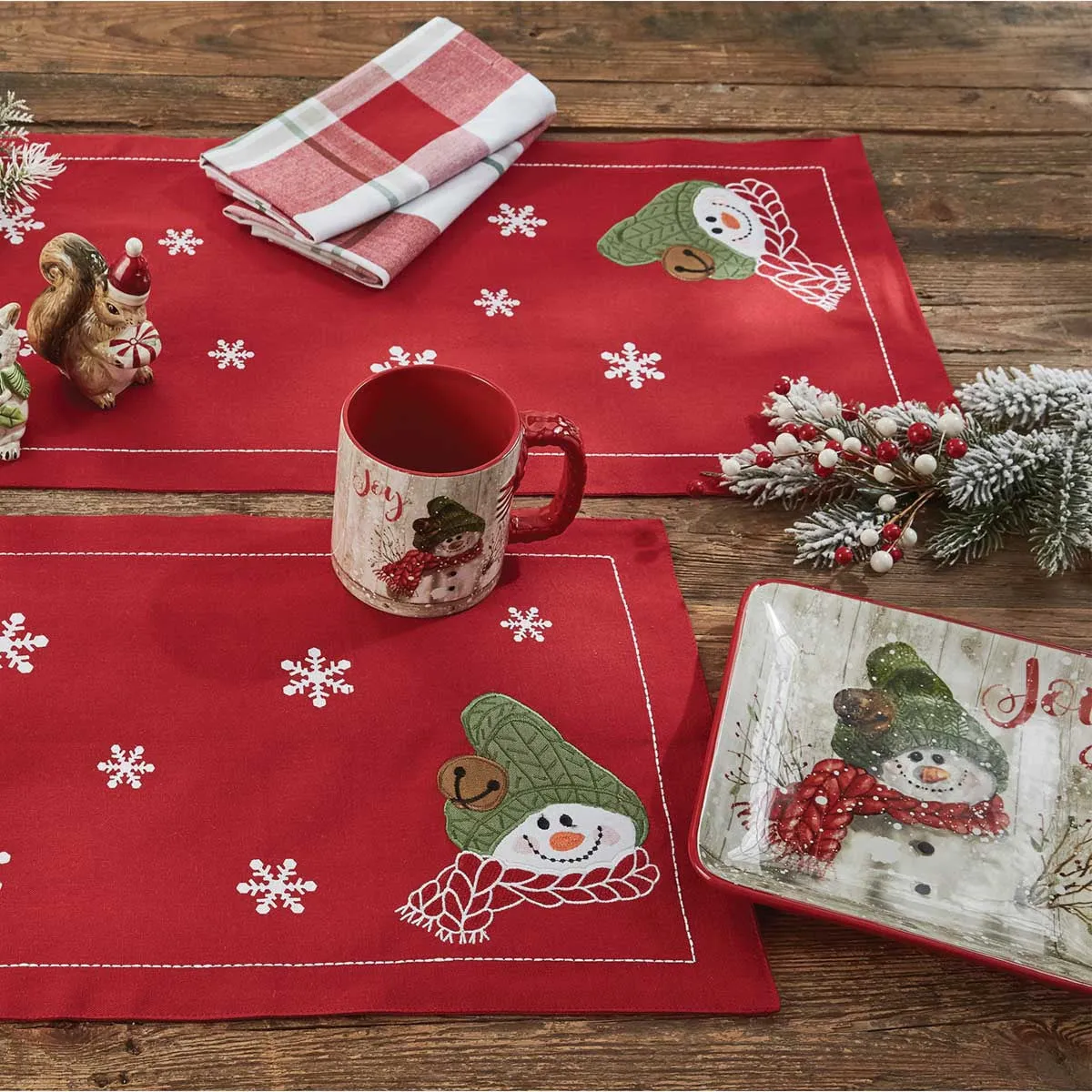 Farmhouse Snowman Table Runner - 36"L Park Designs