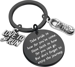 FUSTMW Runners Keychain - Marathon Runner Gift - Track Gift