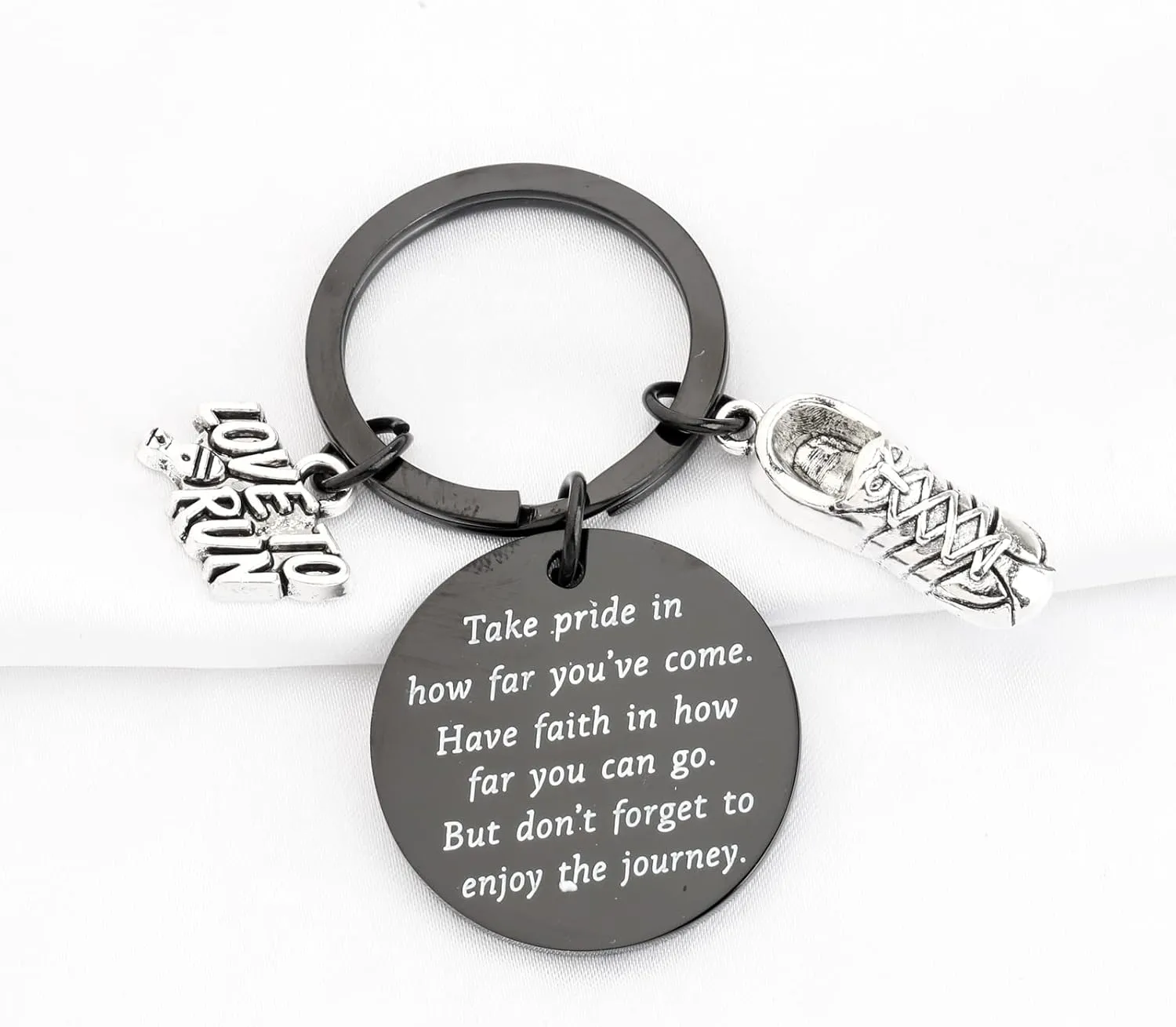 FUSTMW Runners Keychain - Marathon Runner Gift - Track Gift