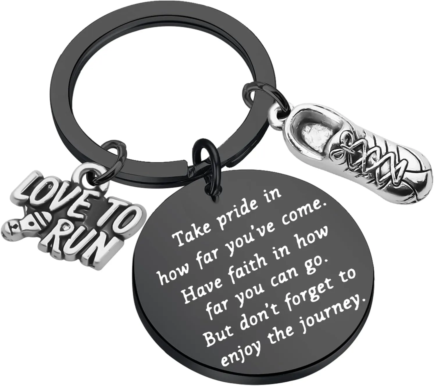 FUSTMW Runners Keychain - Marathon Runner Gift - Track Gift
