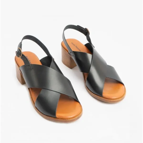 GABRIELLE Ladies Leather Sandals Black