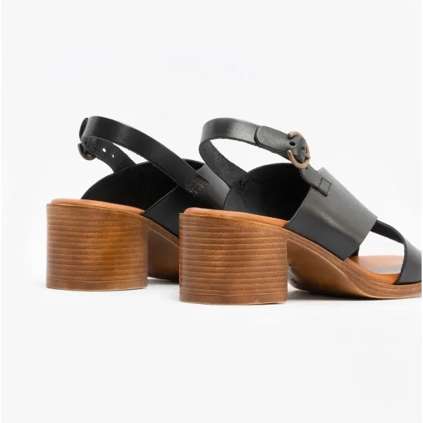 GABRIELLE Ladies Leather Sandals Black