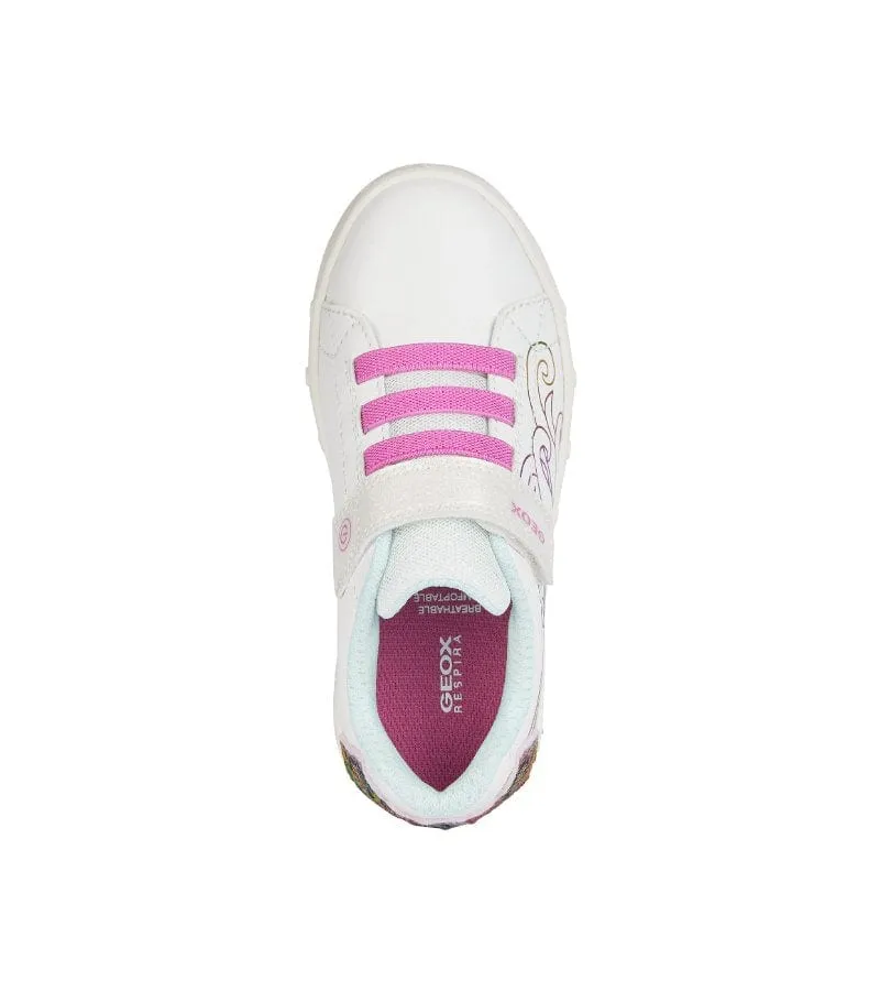 Geox Girls Slip In White Light Up Unicorn Casual Trainer Skylin - J458WC