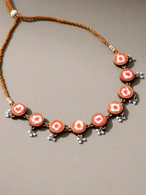 Handcrafted Choker Necklace Orange