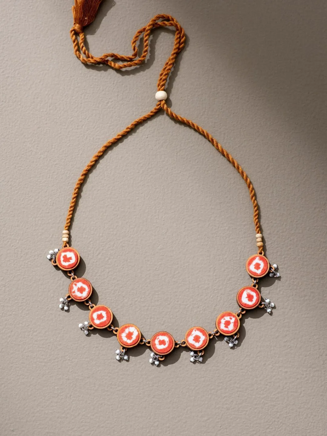 Handcrafted Choker Necklace Orange