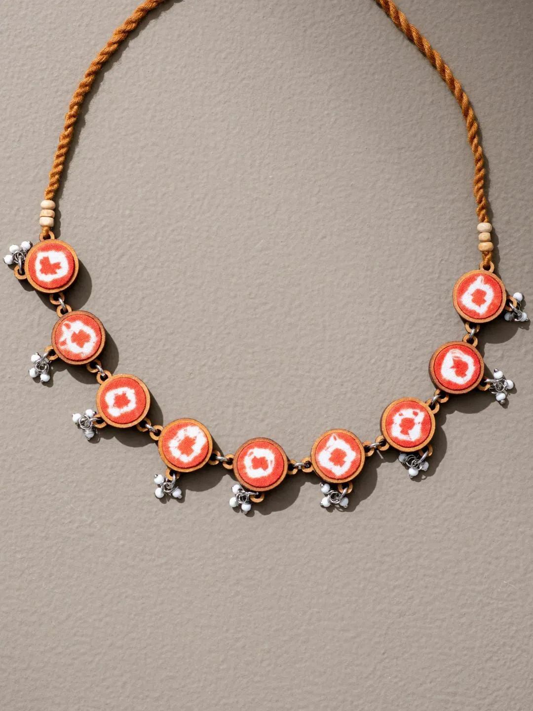 Handcrafted Choker Necklace Orange