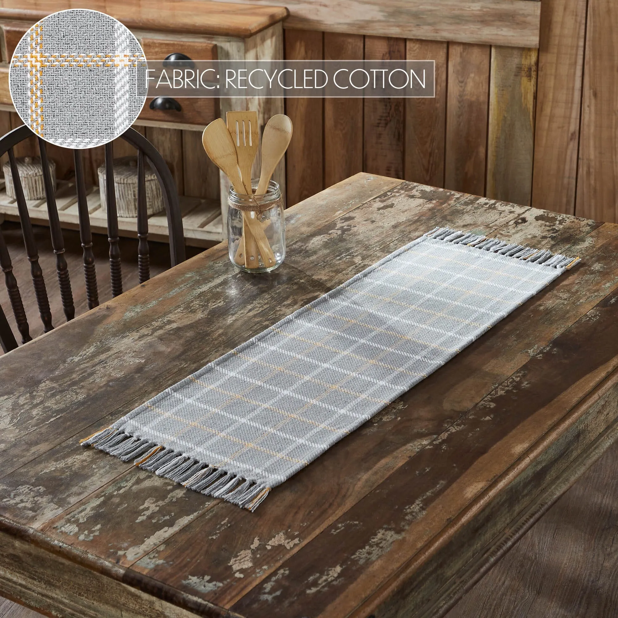 Harvest Blessings Woven Plaid Runner 12x36"