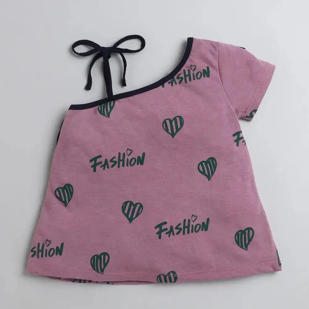 Hearts Open Strap Frill Sleeve Set