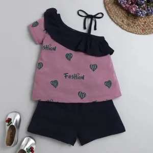 Hearts Open Strap Frill Sleeve Set