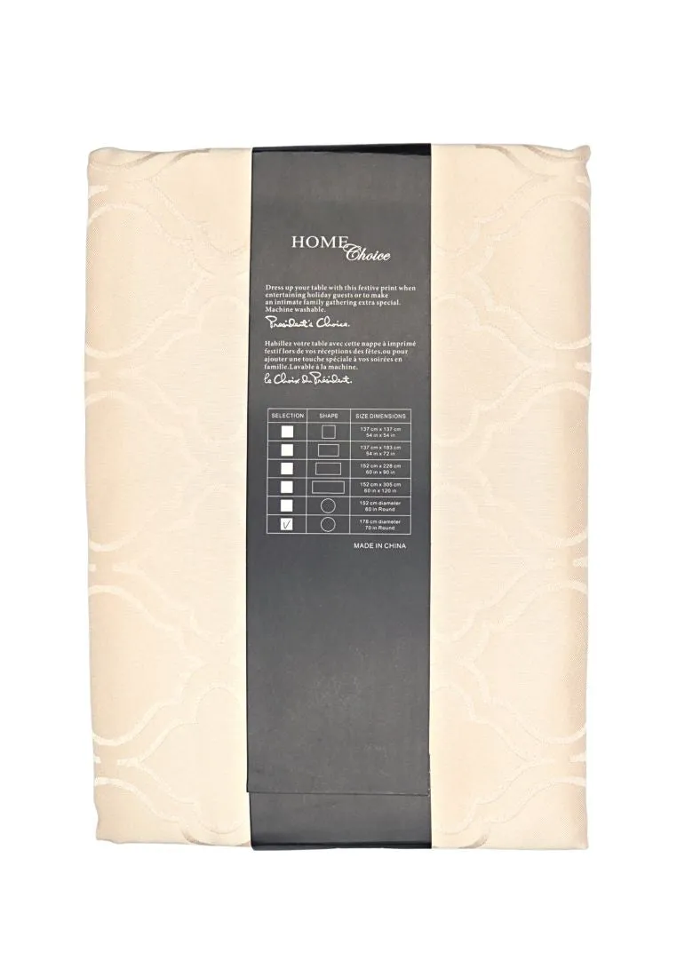 Home Choice Round Table Cloth Clover Jacquard - 70"