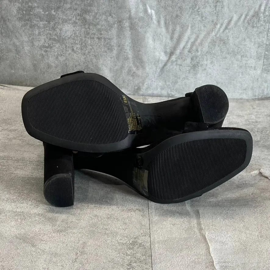 INC INTERNATIONAL CONCEPTS Women's Black Suede Lexini Two-Piece Sandals SZ 6.5