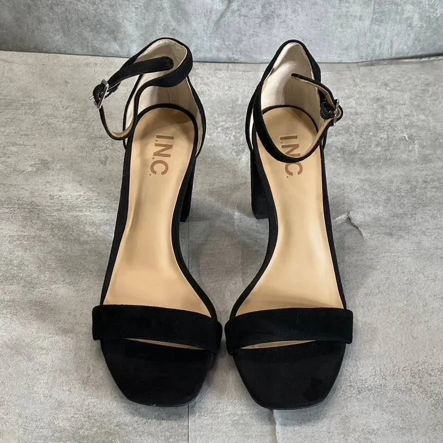 INC INTERNATIONAL CONCEPTS Women's Black Suede Lexini Two-Piece Sandals SZ 6.5
