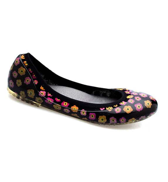 ja-vie poppy floral black jelly flats shoes