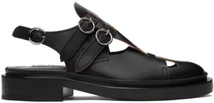 Jil Sander Black Antick Slingback Loafers