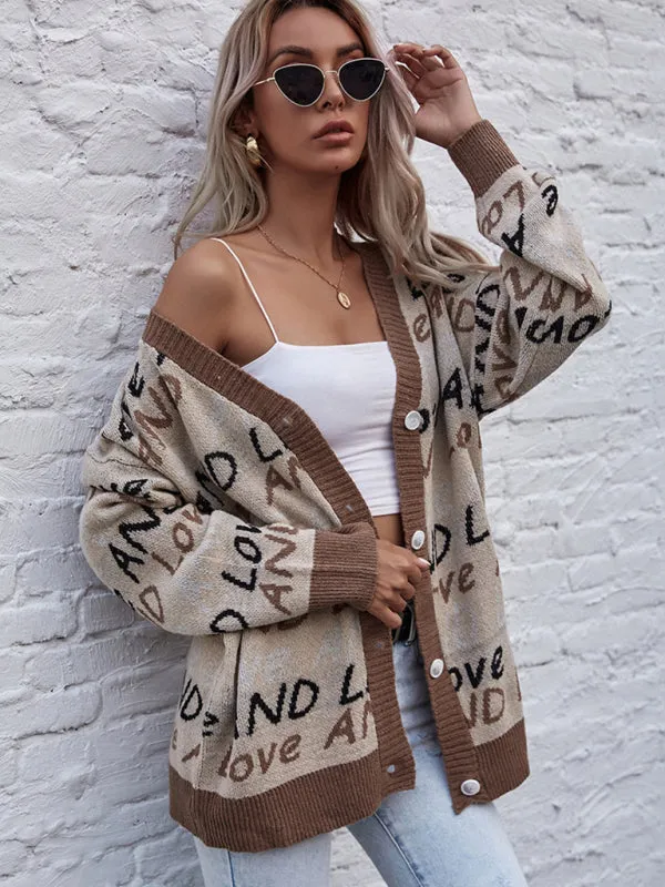Juanita European And American Street Fashion Women's Long Sleeve Sweater Coat