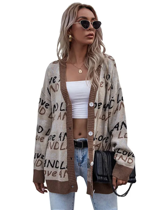 Juanita European And American Street Fashion Women's Long Sleeve Sweater Coat