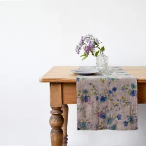 Linen Tales Table Runner - Flowers On Natural