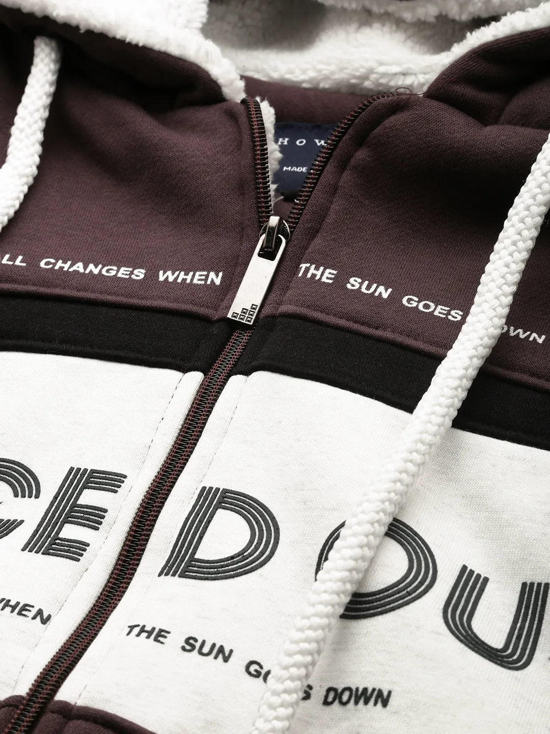 Men Brown Colourblock Sweatshirt