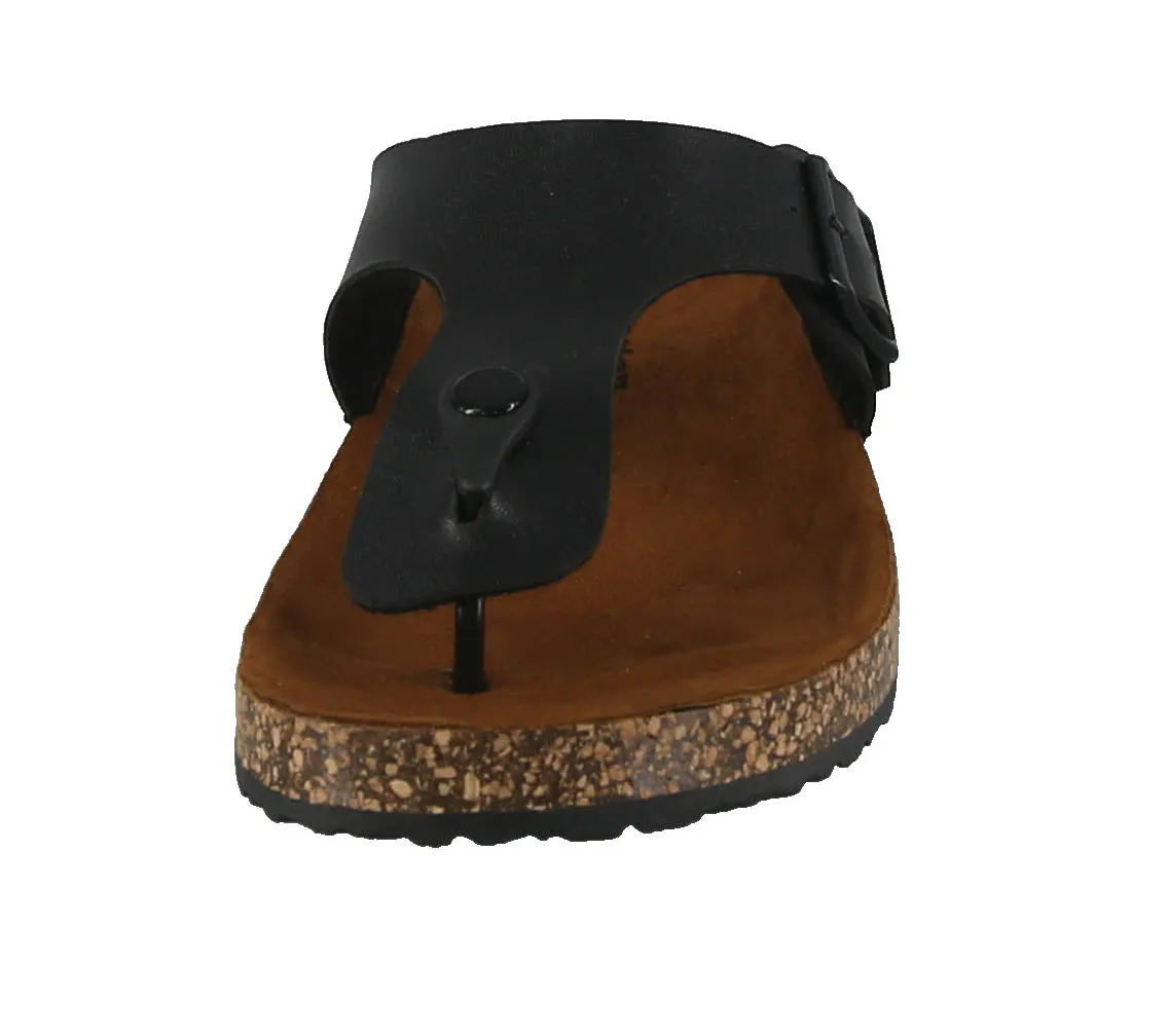 MEN'S SHOES BLACK PU LEATHER SANDALS STOCK-02