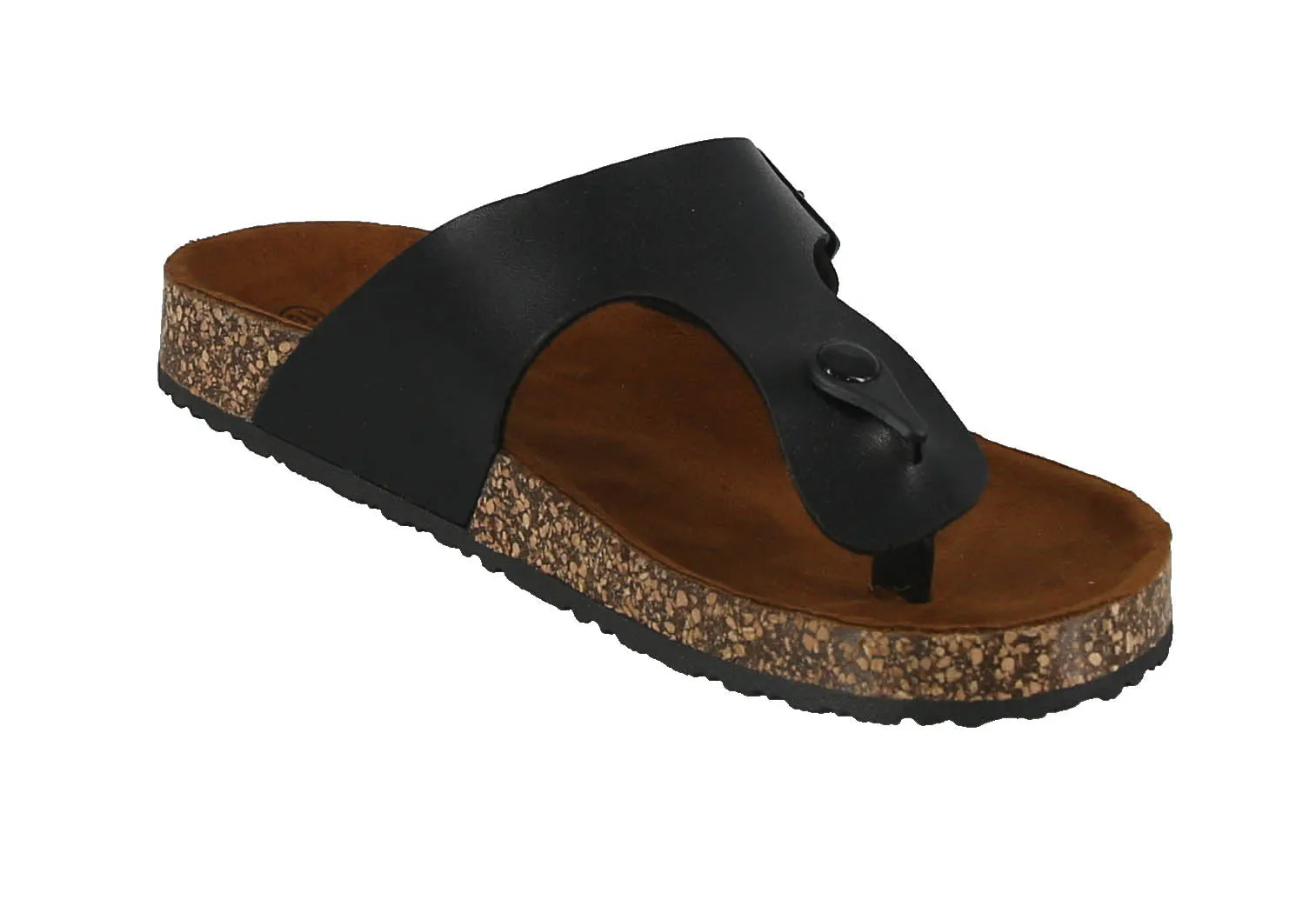 MEN'S SHOES BLACK PU LEATHER SANDALS STOCK-02
