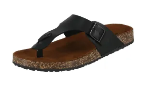 MEN'S SHOES BLACK PU LEATHER SANDALS STOCK-02