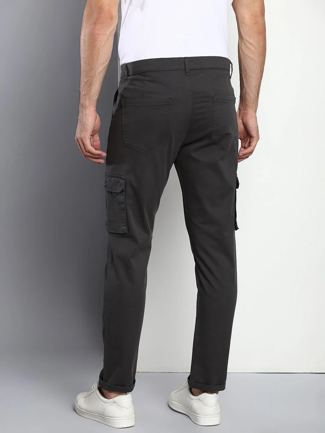 Men's Tapered Fit Cotton Cargo (Charcoal Gery)