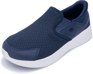 Men's Wide Toe Box Walking Shoes with Arch Support Slip On Sneakers Extra Wide Tennis Orthotic Shoes for Plantar Fasciitis Pain Relief DarkBlue Size 12