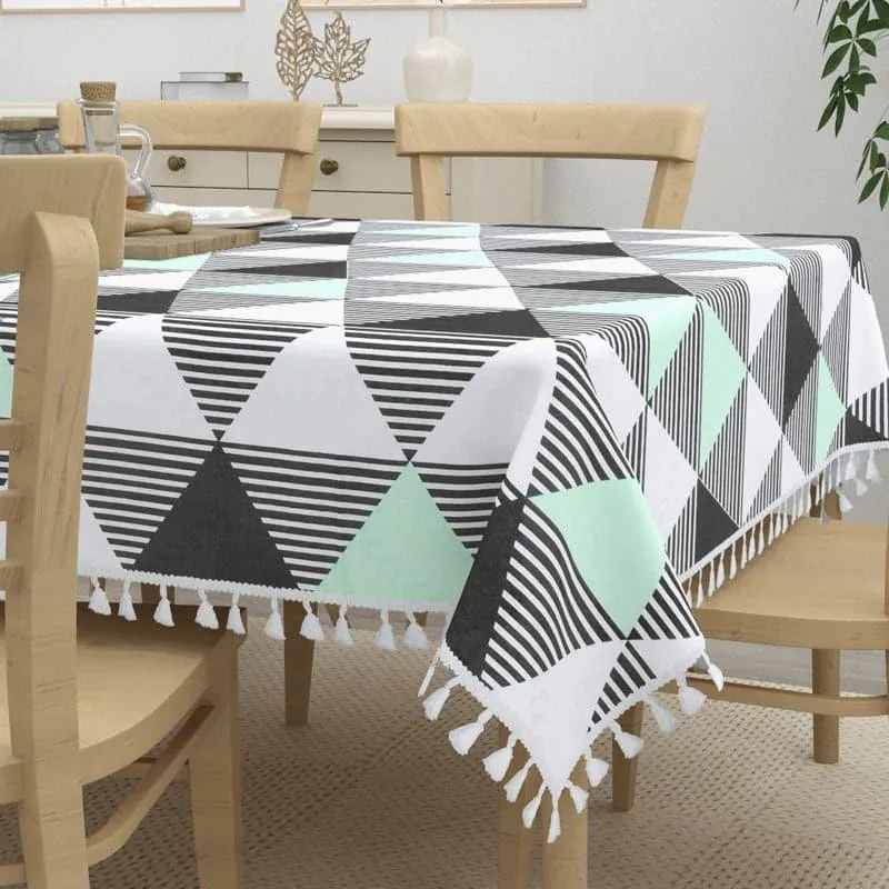 Merada Geometric Table Cover - Green